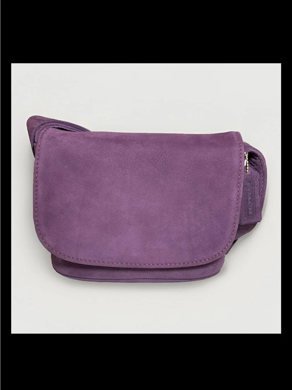 Coach Sonoma Small Flap Bag, Grape Nubuck Leather 1996 (#4946) *Made In The USA*